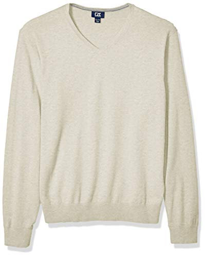 Cutter & Buck Herren Cotton-Rich Classic Lakemont Anti-Pilling V-Neck Sweater Pullover, Haferflocken meliert, XX-Large