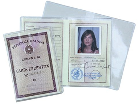 N° 20 porta documenti carta d'identità foto tessera custodia in plastica trasparente Porta Documenti in PVC