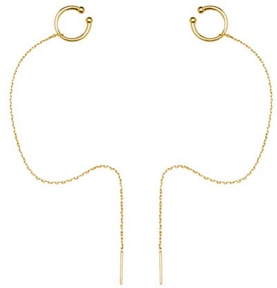 SLUYNZ 925 Sterling Silber Kette Ohrringe Manschette Wrap Hängend Ohrringe für Frauen Damen Kletterer Ohrringe Lange Ohrringe Clip Ohrring Tropfen