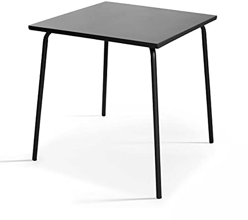 Oviala Gartentisch, quadratisch, aus Metall, Anthrazit – Palavas