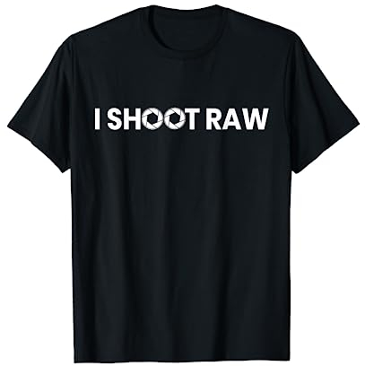 Fotografen T-Shirt - I Shoot Raw Kamera Blende Spiegelreflex T-Shirt