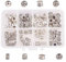 nbeads 1 Box 80 Teile/schachtel Legierung Europäischen Perlen Legierung Perlen für Armband Schmuck Machen Dreadlocks Flechten Haarschmuck Zubehör, Mischformen, Antik Silber Farbe