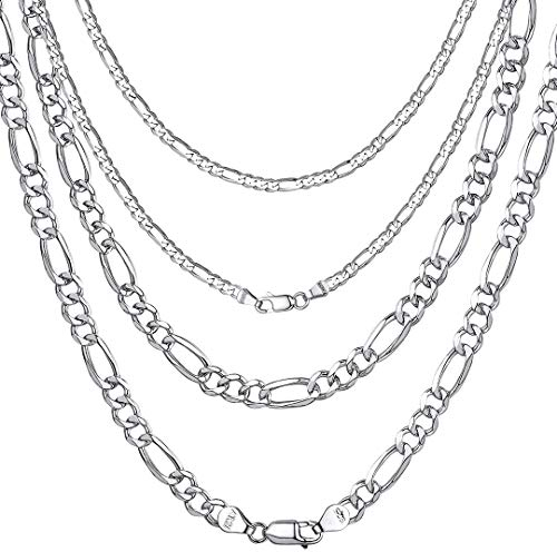 ChainsHouse hochwertige 925 Silber Italien Figarokette ohne Anhänger Damen Schmuck an jeden Alltag