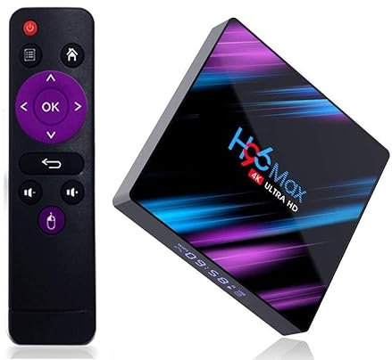 H96 Max Android 10 TV Box [4GB RAM+64GB ROM] Boîtier TV Bluetooth 4.0 Android USB 3.0 RK3318 Quad-Core 64bit Wi-FI 2.4G/5G LAN100M 4K Android Box Smart TV Box