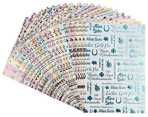 Ideen mit Herz Deko-Karton | Unique | Glückwünsche | DIN A4 | 250 g/m² | 4 Designs in 5 Farben | 20 Bogen