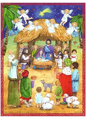 493 - Mini-Adventskalender - Krippe, 16,5cm x 12cm