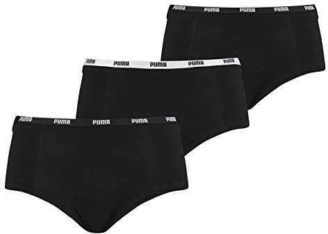PUMA Damen Unterwäsche Unterhosen 3 Mini Shorts im Vorteilspack (Black, XS)