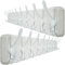 WEBI Porte Manteau Mural Bois 98cm Long,10 Crochets Triples,Patère Murale,Bois Massif Porte Manteau Salle De Bain pour Manteaux Veste,Blanc,Lot de 2
