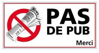 Autocollant sticker Stop Pub boite lettres logo 61 stop journaux et publicité