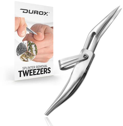 DUROX - Pinzette per Schegge, Ideali per il Kit di Rimozione Schegge, Pinzetta a Punta per Schegge, Pinzetta Pieghevole EDC con Portachiavi per Rimuovere Facilmente Schegge.