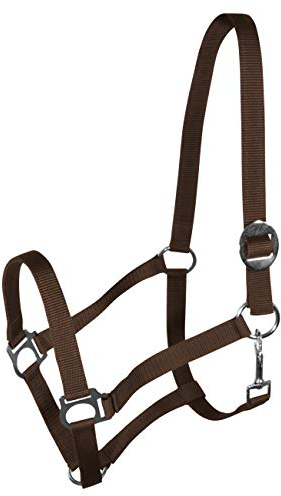 York Nylonhalfter Halfter Genickstück Verstellbar durch Schiebeschnalle Harmony Pferdehalfter (Cob, braun)