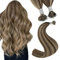 YoungSee Nanoring Extensions Braun Nano Extensions Echthaar Braun Highlight Invisible Nanoring Haarextensions Echthaar 55cm Echthaar Haarverlangerung Nano 50g Glatt Weich Haar #P4/27