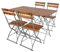 Mojawo Biergarten Set Bistroset Klapptisch + 4 Klappstühle Akazieholz und pulverbeschichteter Stahl 120x70cm