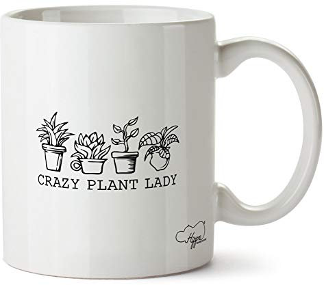 Hippowarehouse Crazy Plant Lady Printed Mug Cup Ceramic 10oz