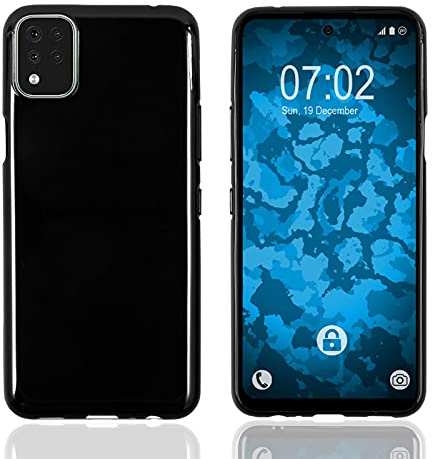 PhoneNatic Case kompatibel mit LG K42 - schwarz Silikon Hülle transparent