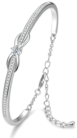 Praelinos Infinity Symbol Armband Damen Weiß Rose Vergoldet Armband 5A Cubic Zirkonia Armbänder für Frauen Schmuck Muttertag Valentinstag Geschenke für Mama Frau Freundin Mädchen