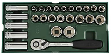 SATA ST09915SJ Steckschlüssel-Set, 1,27 cm (1/2 Zoll), 6-Punkt, metrisch, 26-teilig