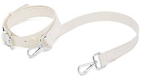 ZOUIQSS Frauen Leder Schulterriemen Trageriemen,Tasche Schultergurte Gurt Riemen für Geldbörse Handtaschen,verstellbare Ersatz Crossbody Bag Strap Tragegurt Umhängegurt(QISilber-Weiß 2,5 cm)
