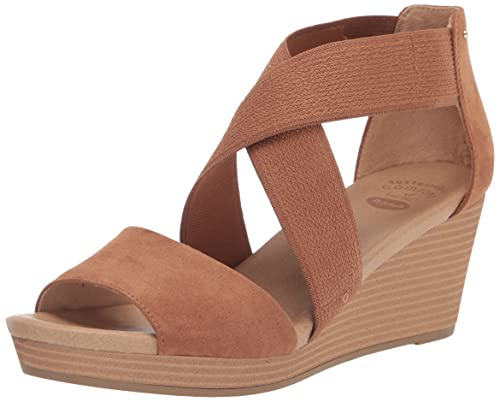 Dr. Scholl's Shoes Womens Barton Band Wedge Brown Microfiber 8 M