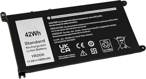 FESTAS 42Wh YRDD6 1VX1H Batterie Compatible avec Dell Inspiron 5491 3310 3480 3501 3580 3585 3490 2-in-1 3590 3593 3793 5480 5482 5491 5590 5591 Vostro 3580 5581 5490 Series Ordinateur PC Portable