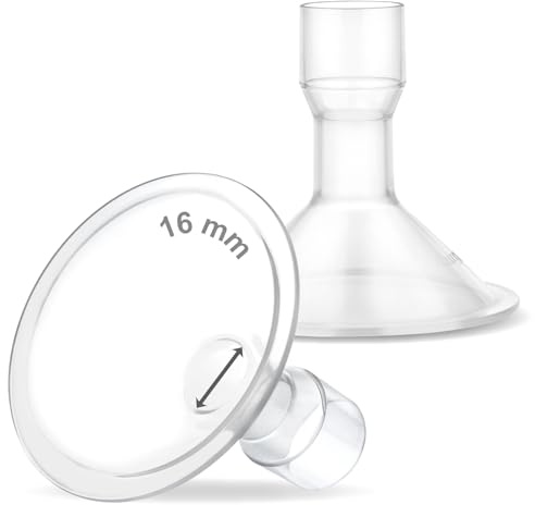 Maymom MyFit 16 mm Small Shields, Compatible with Medela Breast Pump- PersonalFit, Freestyle, Harmony, Maxi, Flex Connector, Connect to Widemouth/Narrow Connector, 2pcs