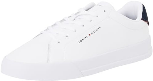 Tommy Hilfiger TH Court Lth Detail Ess Fm0fm05367, Sneaker Uomo, White (White/Desert Sky), 41 EU