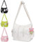 YILCER Süße Tragetasche für Damen, ästhetische Canvas-Umhängetasche, Y2k Star Hobo, Umhängetasche, Kawaii-Reißverschluss, Messenger Bag, Y2k