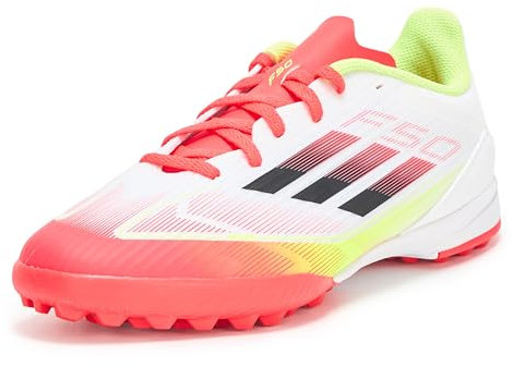 adidas F50 League Turf Unisex-Kids Sneaker, White/Black/Sun Yellow, 14 UK