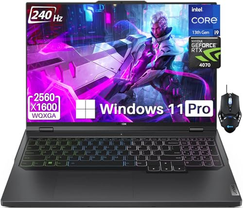 Lenovo 2024 Newest Legion Pro 5i Gaming Laptop, 16-inch WQXGA 240Hz Display, Intel 24-Core i9-13900HX, 32GB DDR5 RAM, 1TB SSD, NVIDIA GeForce RTX 4070, RGB Backlit KB, HDMI, Wi-Fi 6, Windows 11 Pro