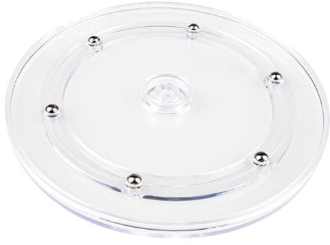 Yatinkim 15 cm Rotating Swivel Stand Lazy Clear Acrylic Turntable Plastic Spinner Base Display Round Display Receive for Pantry Room Decorating Plants Crafts 360°