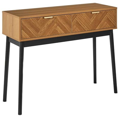 HOME DECO FACTORY, HD0301, Console, Modèle Felix, Collection Lounge Edition, Mobilier, Table Et Bureau, Console et Sellette, 100x80x35 cm, Marron Noir