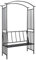 Arco da Giardino con Panchina Nero 128x50x207 cm Ferro, Archi da Giardino, Tralicci, Pergolati e Pergolati Garden&Outdoor