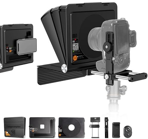 LENSGO TC7 II Faltbarer Teleprompter für Kamera/Smartphone – tragbar, Bluetooth-Fernbedienung, hochauflösendes Display, universelle Kompatibilität (Universalversion für Kameras)