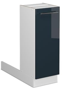 Vicco Kücheninsel Fame-Line, Dunkelblau Hochglanz/Weiß, 30 cm ohne Arbeitsplatte