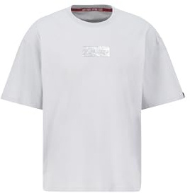 Alpha Industries Herren Metal Plate T, Pastel Grey, M