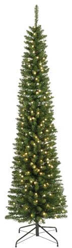 Magie di Natale Albero di natale Galloway in PE Effetto Real Touch di Altissima qualità con LED (Pencil Pine 240 cm)