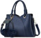 SODOLLEE Sac à Main Femme Élégant Sac Fourre Tout Pompon Plusieurs Poches Sacs à Bandoulière Cabas Dames PU Cuir Sac de Messager pour Travail Achats Voyage Bleu A