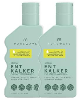 PUREWAVE Spezialentkalker für Kaffeemaschinen – Natürlicher Entkalker für effektive Entkalkung, Vegan, Verlängert die Lebensdauer Ihrer Maschine, Für alle Kaffeemaschinen geeigne (2 Pack)