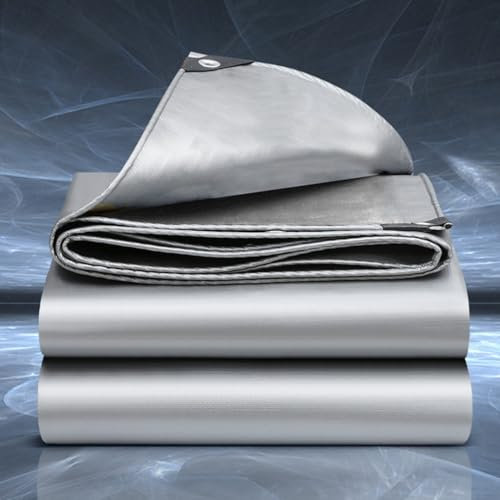 Telone Impermeabile per Esterno, Telone Occhiellato Impermeabile, Telone di Copertura con Occhielli, Telone Impermeabile Telo di Protezione per Piscina, Camion, 2x3 m, Grigio