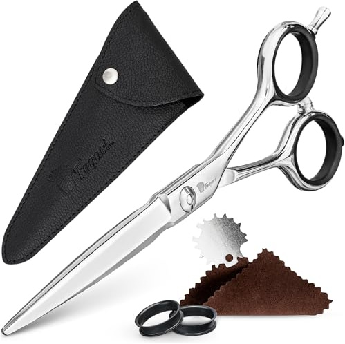 Fagaci Hair Cutting Scissors 5.5 Lightweight 440C Steel Shears | Balanced for left and right hand use, 440C steel, fine convex sharpened edge, Holds its sharp edge through regular use