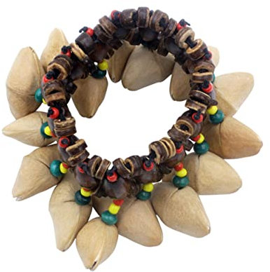 BESTonZON Handglocke Für Junge Mädchen Aus Nussschalen Tribal-stil Armreif Für Conga Percussion Handgefertigt Langlebig Einfache Struktur