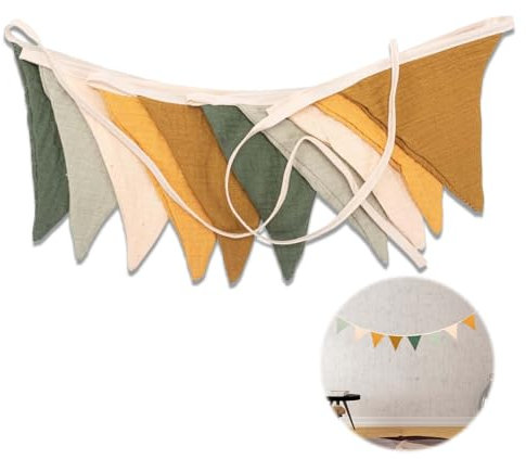 1 Stück Hausbett Deko Morandigrün kinderzimmer deko Wimpelkette aus Baumwolle, Wimpelkette aus Stoff, geeignet für Kinderzimmerdekoration, Möbeldekoration, Geburtstagsparty-Dekoration