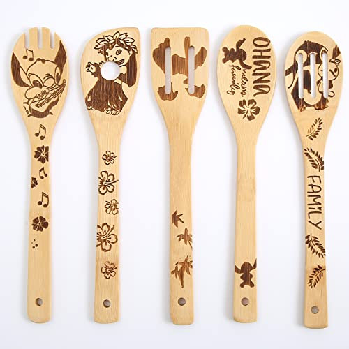 Wooden Spoons Cooking Utensil - Perfect Gifts,Nonstick Kitchen Accessories,Cartoon Kitchen Decor,Premium Quality Cartoon Gifts for Girls
