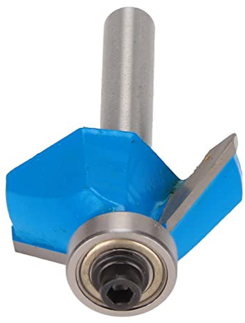 Akozon 1PC 45 Degree, Router Bit 1 4in Round Shank Chamfer Tool Accessories & Parts with Top Bearing for Woodworking1 4x1 4 Lock Miter Woodw Wood Particleboard Plywood (1/4*1/2)
