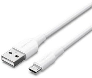 Watio Wave Cable - cable usb 2.0 tipo a a micro usb, 2 metros de longitud, color blanco, ideal para carga y transferencia de datos.*