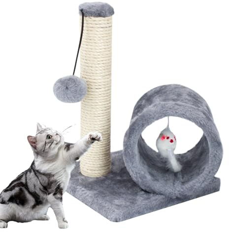 Cat Graffi Dopo La Colonna Di Graffio Del Gattino Sisal - Posta Di Graffi Per Gatti | Scratch Sisal Per Gattini | Aumento Dei Graffi Interattivi Per I Gatti Per Allenarsi, Stress, E Fossare