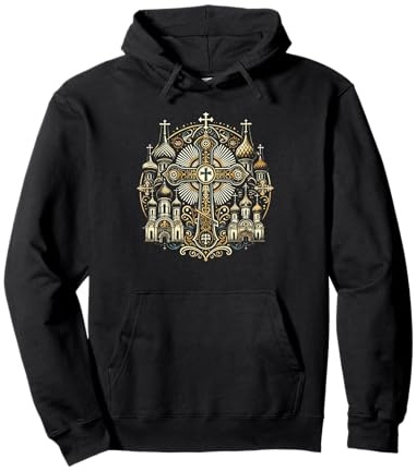 Russisch-orthodoxes Kreuz Russland Kirche Orthodox Christian Pullover Hoodie