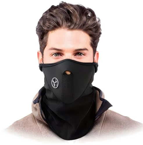 KEQAR Masque de sport pour randonnée et ski – demi-visage, couvre-oreilles, néoprène & polaire, couvre-cou pour vélo, moto, ski, course, vélo, escalade, outdoor, unisexe