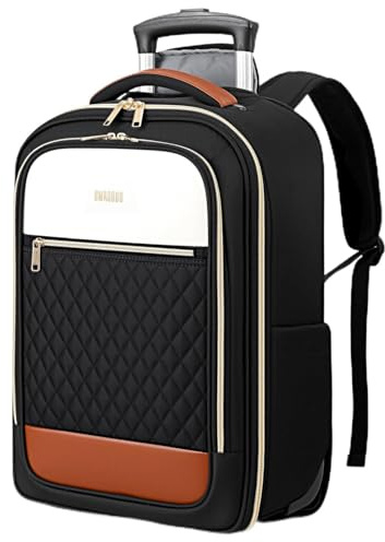 BMaoBBo Rucksack mit Rollen Damen 17 Zoll Laptop, 2 in 1 Rucksack Trolley, Leichter Reise Laptop Trolley (52x33x20 cm),180 Grad Offnung, wasserabweisend, 35 Liter Fassungsvermogen