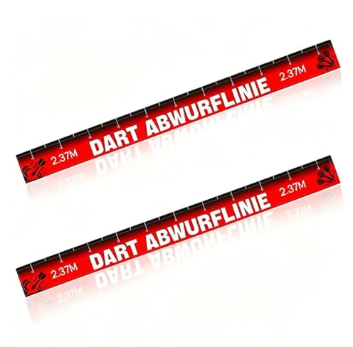 Kontazmi 2 Stück Dart Abwurflinie Aufkleber 56x5cm - Selbstklebende DartBodenmarkierung Dart bwurflinie Selbstklebend,DartZubehör DartAbstand für Zuhause, Spielzimmer Trainingsbereich